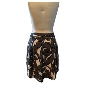 BCBG Floral printed, crepe, knee-length skirt